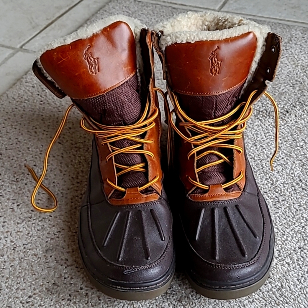 Polo Ralph Lauren Suede and Leather Winter Snow and Rain Shoes, Size 12